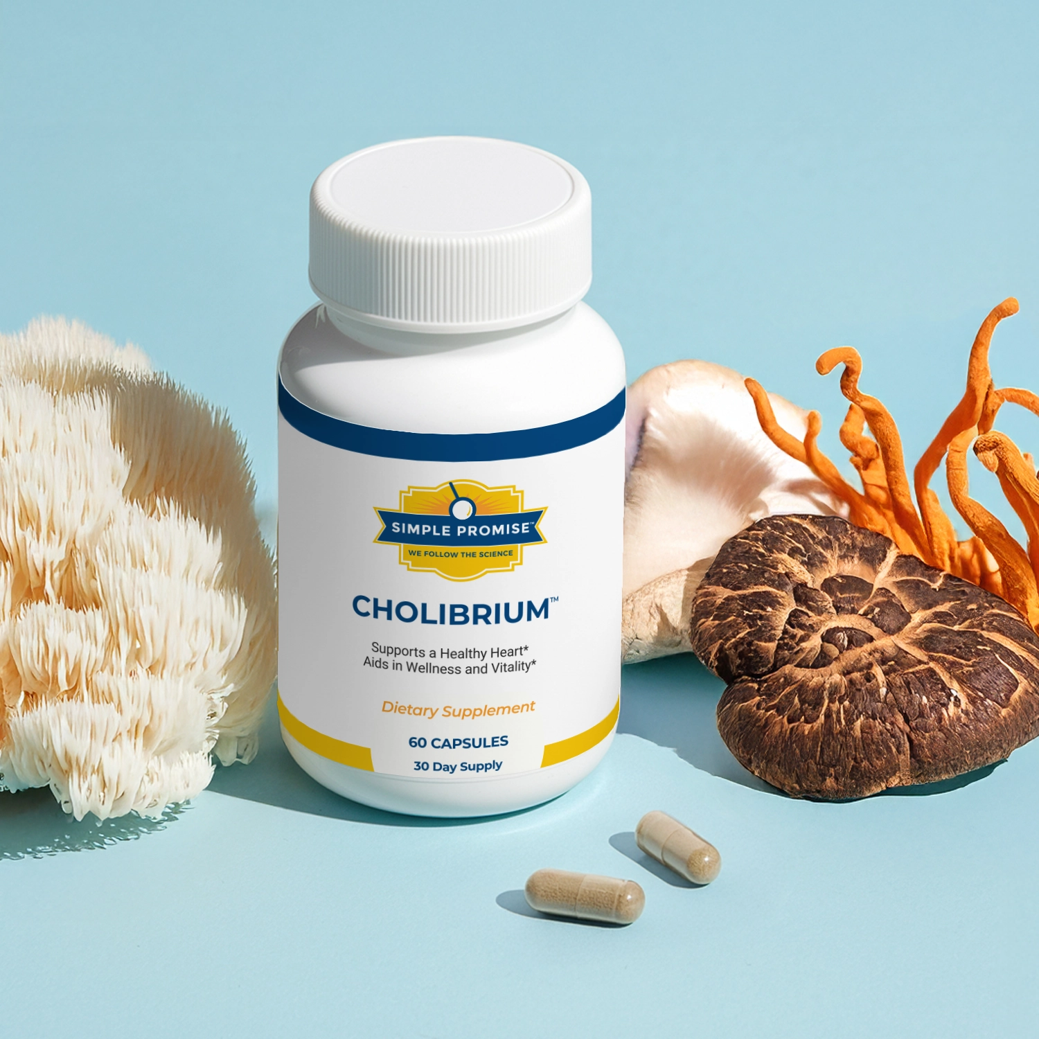 Cholibrium 10-Mushroom Supplement Bottle
